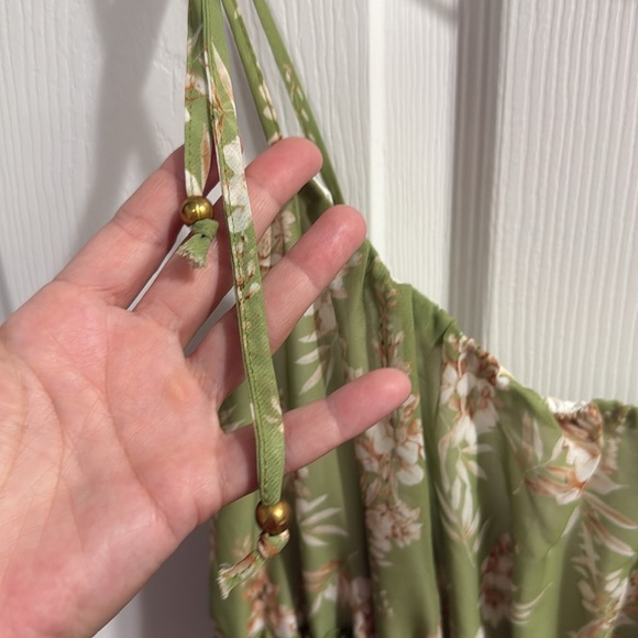 Floral Green Babydoll Dress Y2K Fairy - Picture 5 of 5